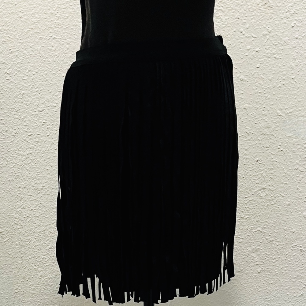 HERVE LEGER NEW black fringe skirt XS NWT!